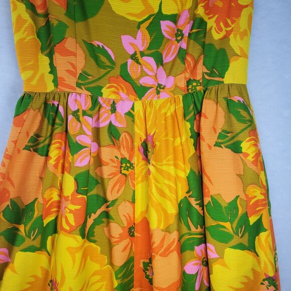 S Vintage Lord & Taylor Flower Power Mod 60's Sleeveless Sun Dress Floral - Picture 10 of 13